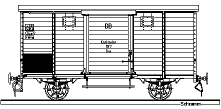 Zeichnung vom zweiachsige gedeckte Gterwg