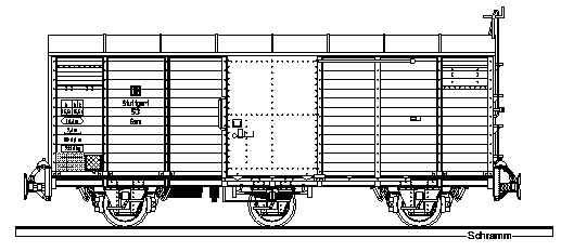 Zeichnung vom gedeckte Gterwagen leicht